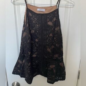 Black Lace Peplum Top